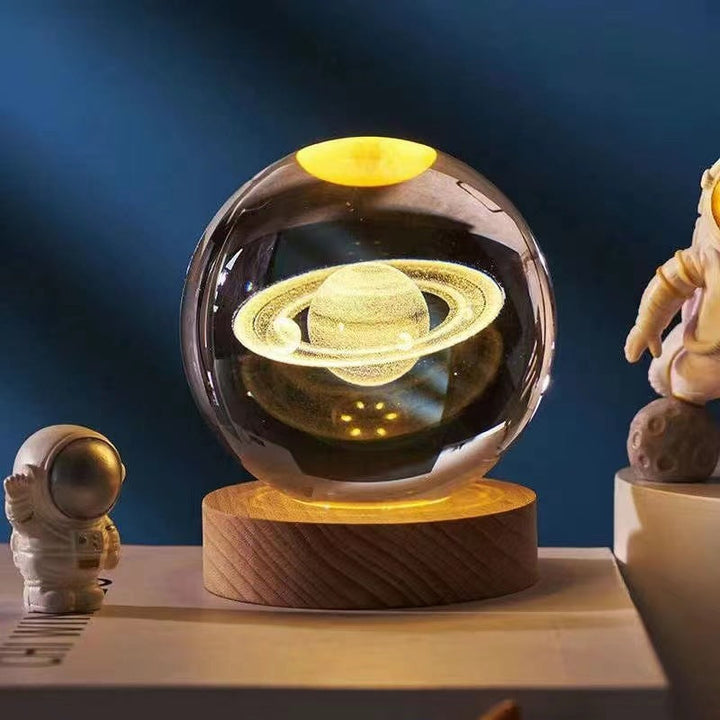 CrystalLight - 3D Krystall Nattlampe med LED-belysning | Ambient Belysning for Soverom eller Stue | Luvikno