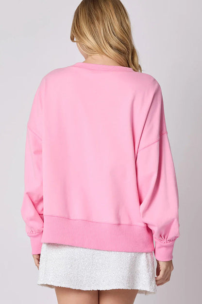 Luvik | Joulukaari Paljetit Rentou Freizeit Pitkähiha T-paita