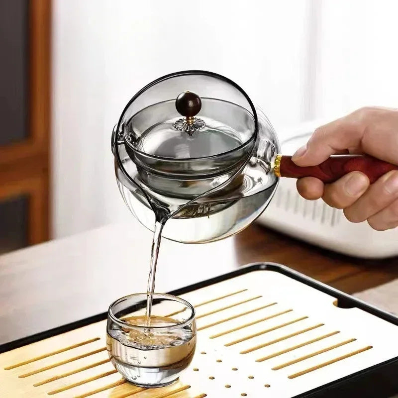 Rotary Glass Teapot med infusor. | Luvikno