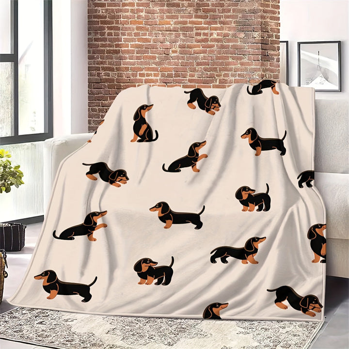 Dachshund Cozy - Myk Flanellteppe for Kjæledyr Luvikno