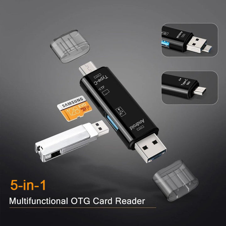 5 i 1 Micro SD kortleser med 32 GB SD-kort Luvikno