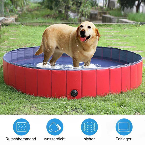 Sammenleggbar PVC hundepool med dreneringsventil Luvikno