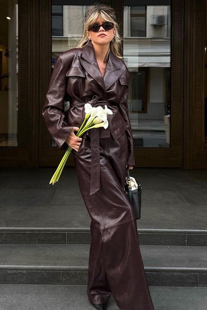 Luvik | Pitkä takki nahka-setti