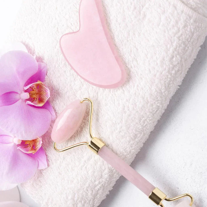 Jade Roller & Gua Sha, Ansiktsrulle, Ansikts skjønnhetsrulle hudpleieverktøy, Luvikno