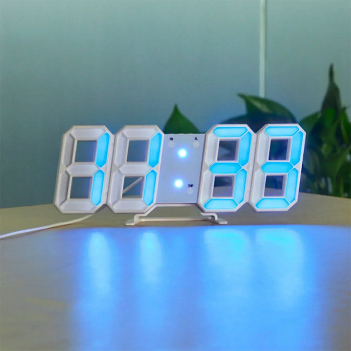 Luvikno | Digital 3D LED Veggklokke – Moderne Design med Dimmefunksjon og Optimal Synlighet