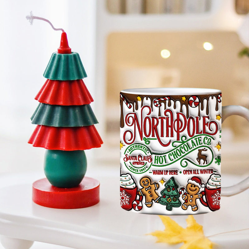 3D Jul Gingerbreadmann Keramisk Kaffe Kopp | Luvikno