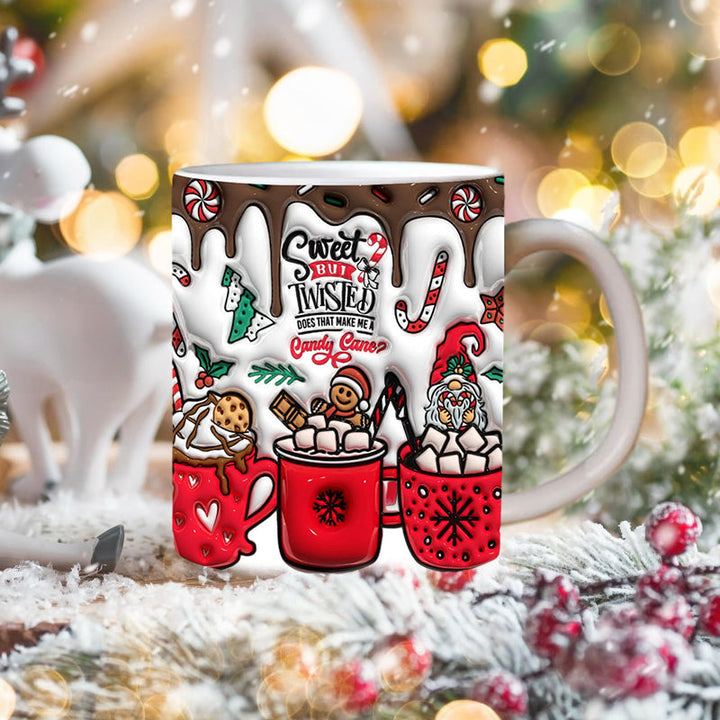 3D Jul Gingerbreadmann Keramisk Kaffe Kopp | Luvikno
