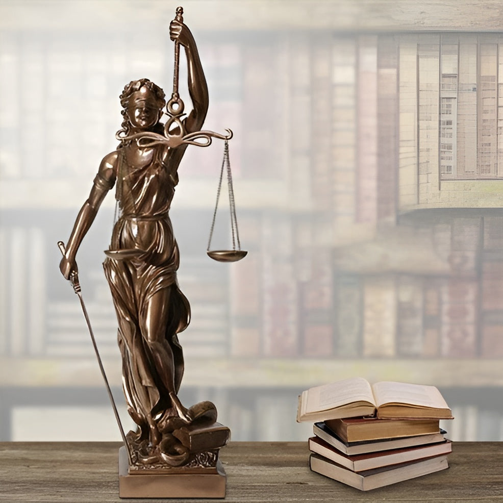 Statue av Rettferdighetens Gudinne – En elegant dekorativ skulptur av Justitia | Luvikno