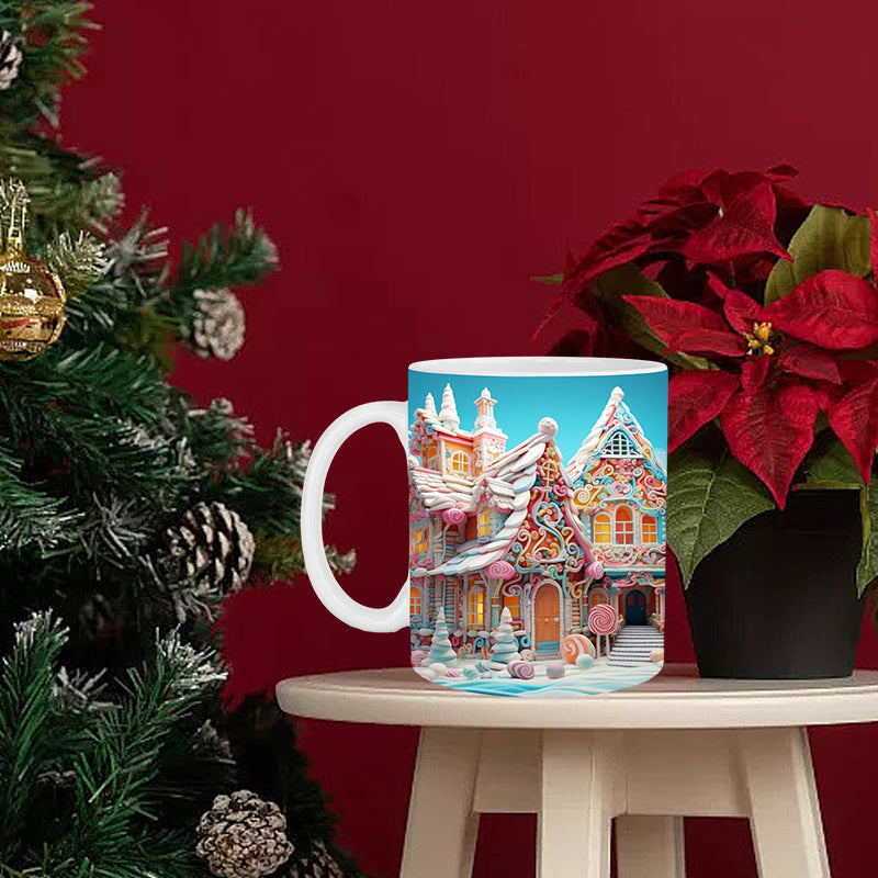 3D Jul Gingerbreadmann Keramisk Kaffe Kopp | Luvikno
