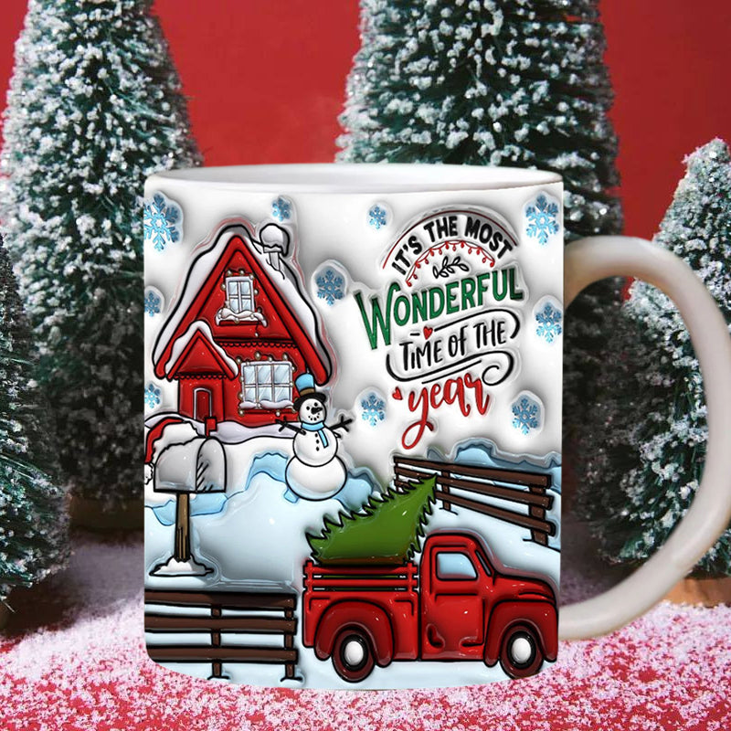 3D Jul Gingerbreadmann Keramisk Kaffe Kopp | Luvikno