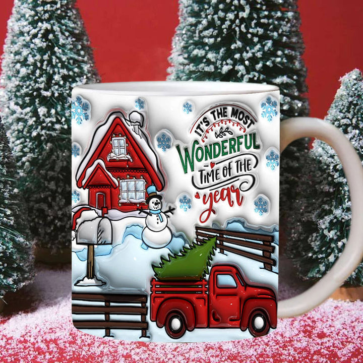 3D Jul Gingerbreadmann Keramisk Kaffe Kopp | Luvikno