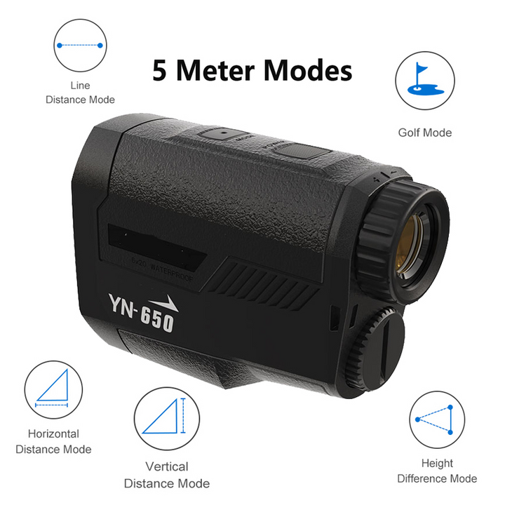 Golf Laser Avstandsmåler Rangefinder med Hellingsjustert Modus, Flag-Lås og Lang Rekkevidde Kapasitet for Golf og Jakt Luvikno