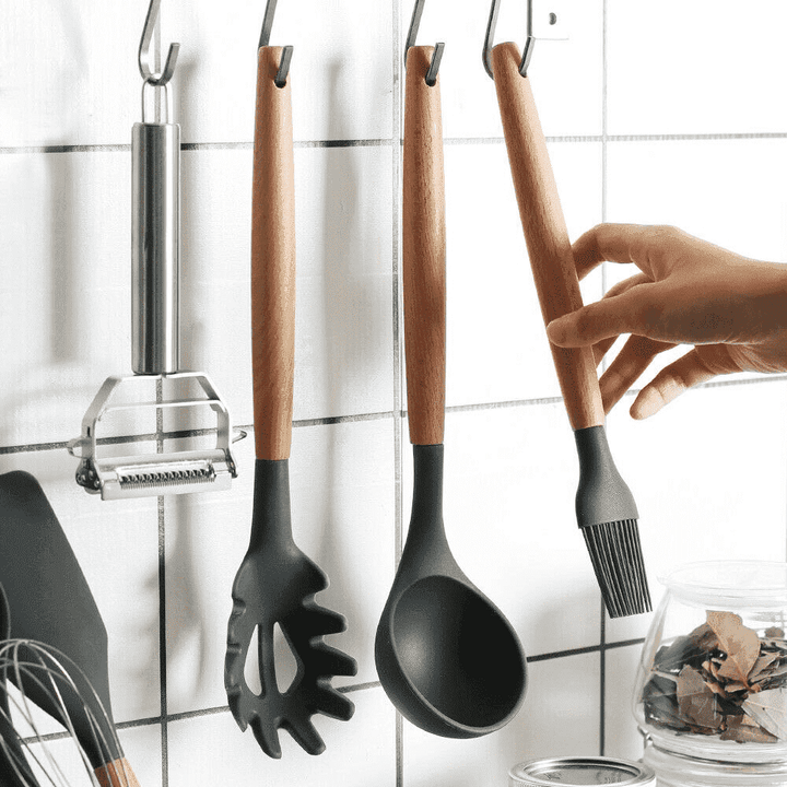 9 Pcs Silikon Kjøkkenredskaper Sett | Luvikno
