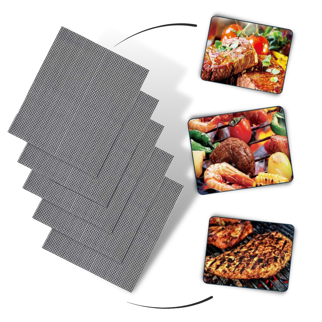 Teflon Non-stick BBQ Grill Mesh Mat for Reusable Cleaning | Luvikno