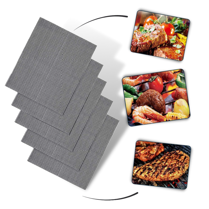Teflon Non-stick BBQ Grill Mesh Mat for Reusable Cleaning | Luvikno