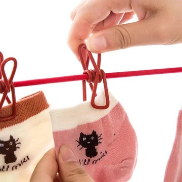 12 Klyper Elastisk Klesline Luvikno