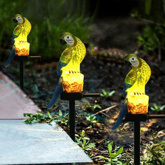 Hage Ørn Ugle Papegøye Statue LED Sollys Utendørs Vanntett Plenlampe | Luvikno