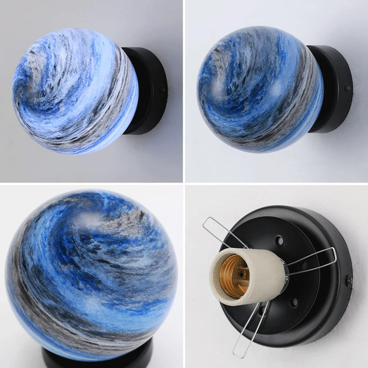 Glass Ceiling Light Modern Globe Fixture Luvikno