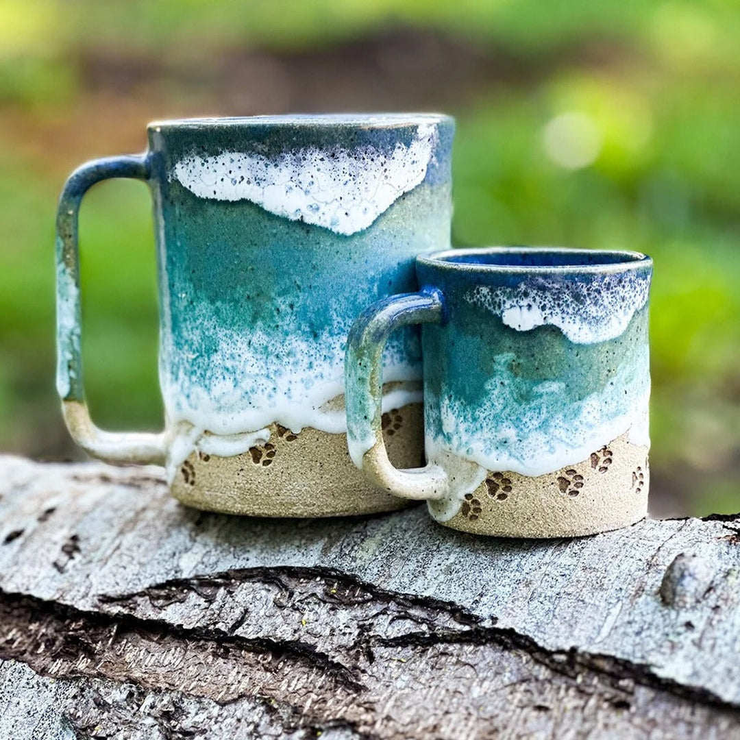 Paw 3D Utskrevet Keramisk Kystlinje Kaffe Mugge | Luvikno