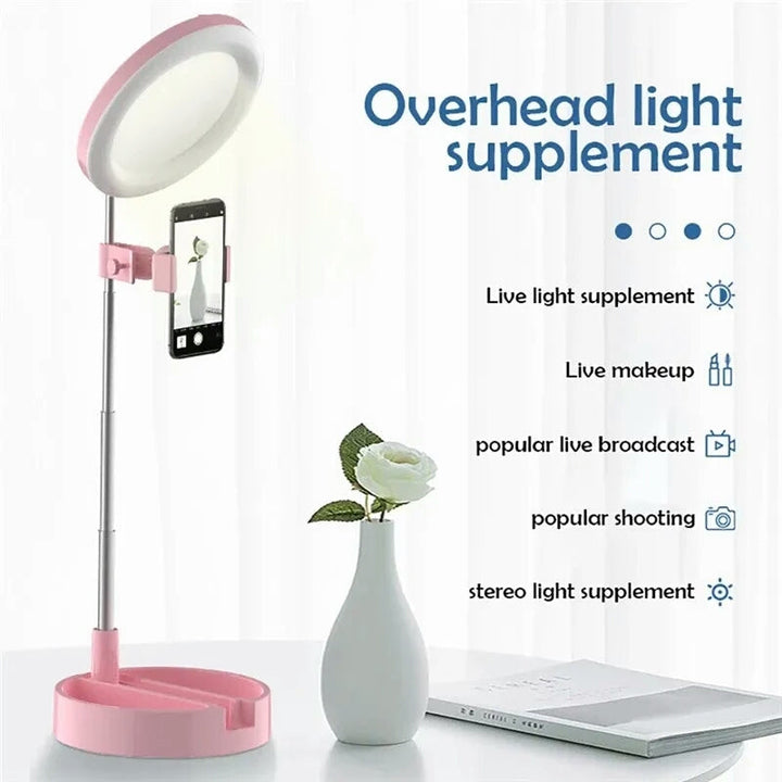 Selfie Ring Light med Makeup Speil & Telefon Holder Kit Luvikno