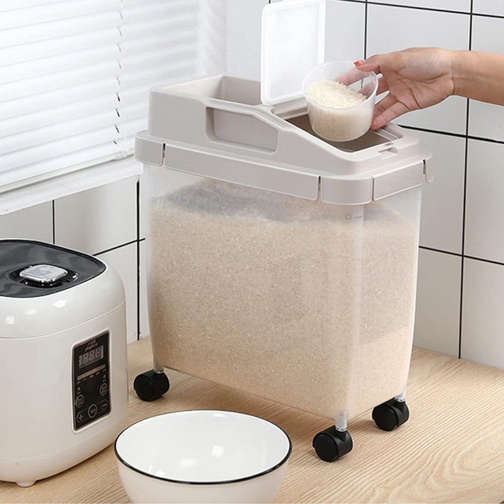10Kg Rislagringsboks Med Hjul Luvikno