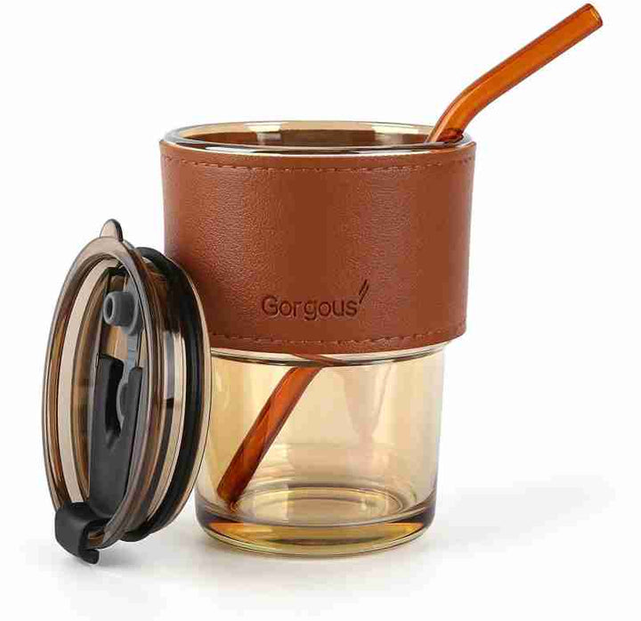 Stilren og Reusable Kaffe-kopp (450ml) Glass Tumbler Luvikno