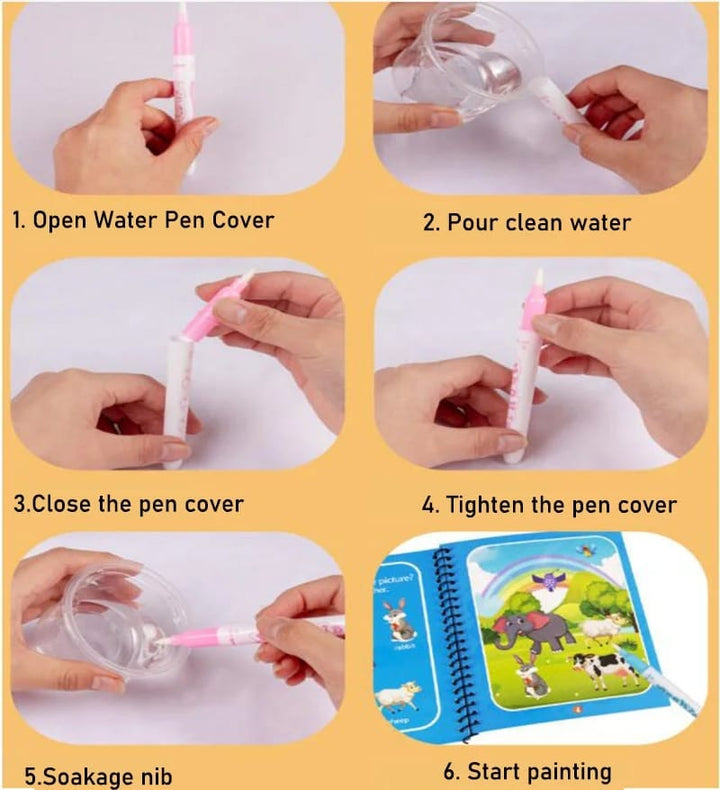 Magic Water Coloring Drawing Book Luvikno