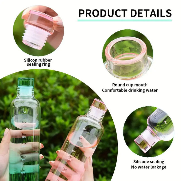 Plastiske Vannflasker Med Tidsmarkør 500 ML Luvikno