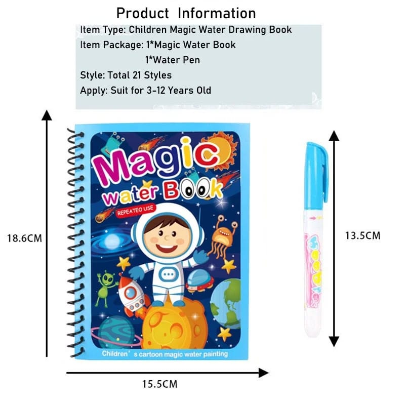 Magic Water Coloring Drawing Book Luvikno