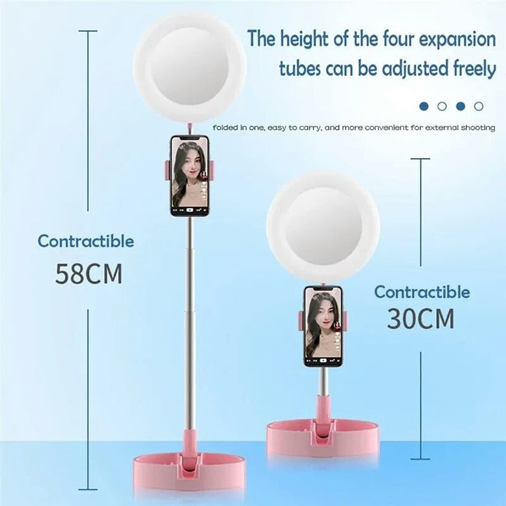 Selfie Ring Light med Makeup Speil & Telefon Holder Kit Luvikno