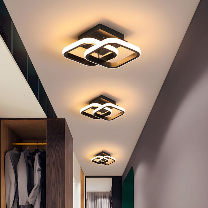 Taklampe med LED svart metallramme Luvikno
