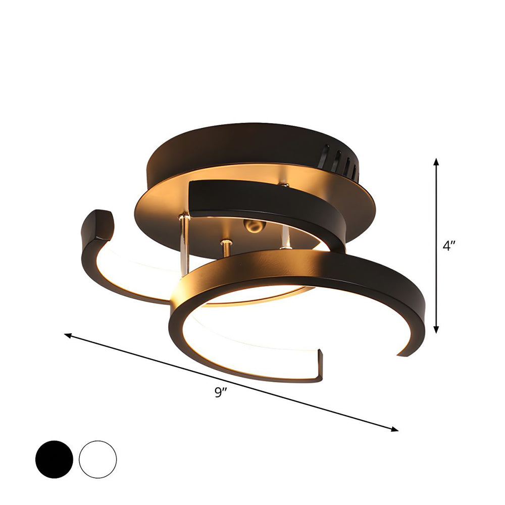 Taklampe med LED svart metallramme Luvikno