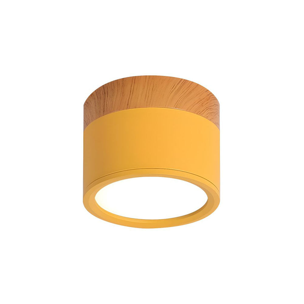 Taklampe med rosa flush trefinish Luvikno