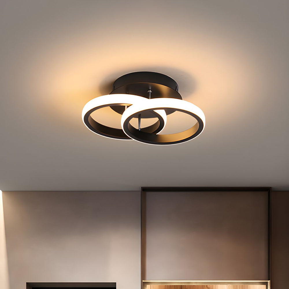 Taklampe med LED svart metallramme Luvikno