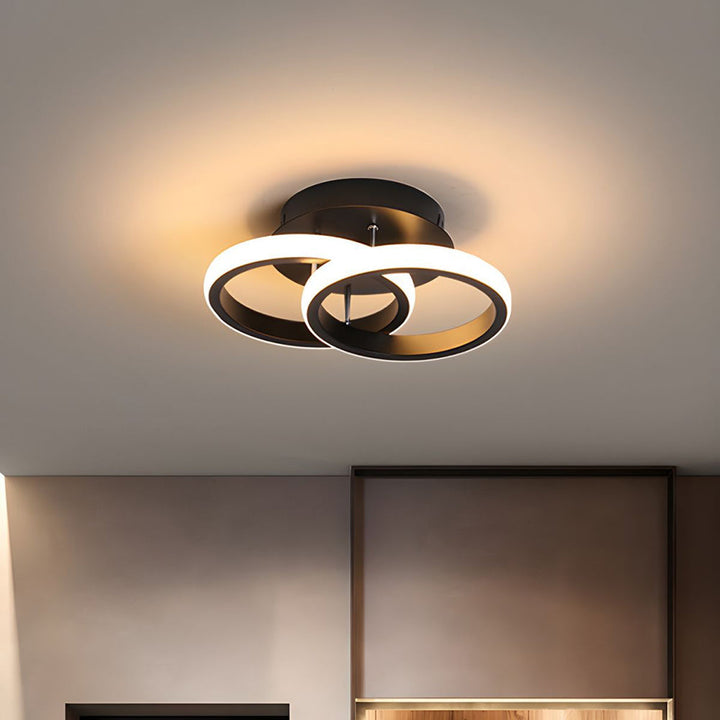 Taklampe med LED svart metallramme Luvikno