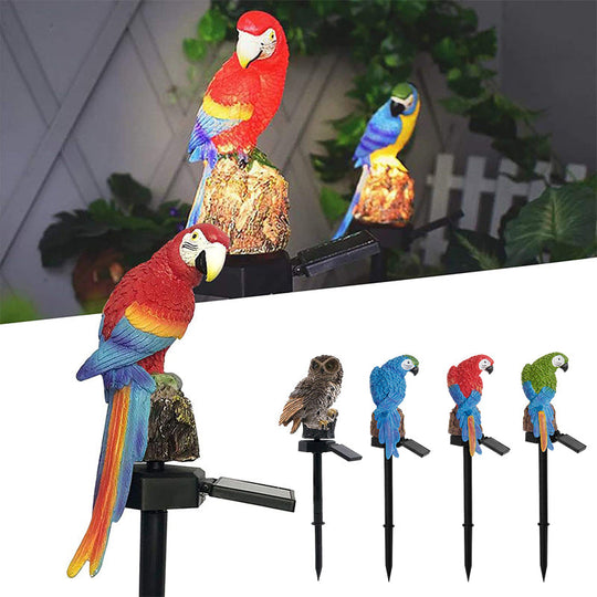 Hage Ørn Ugle Papegøye Statue LED Sollys Utendørs Vanntett Plenlampe | Luvikno