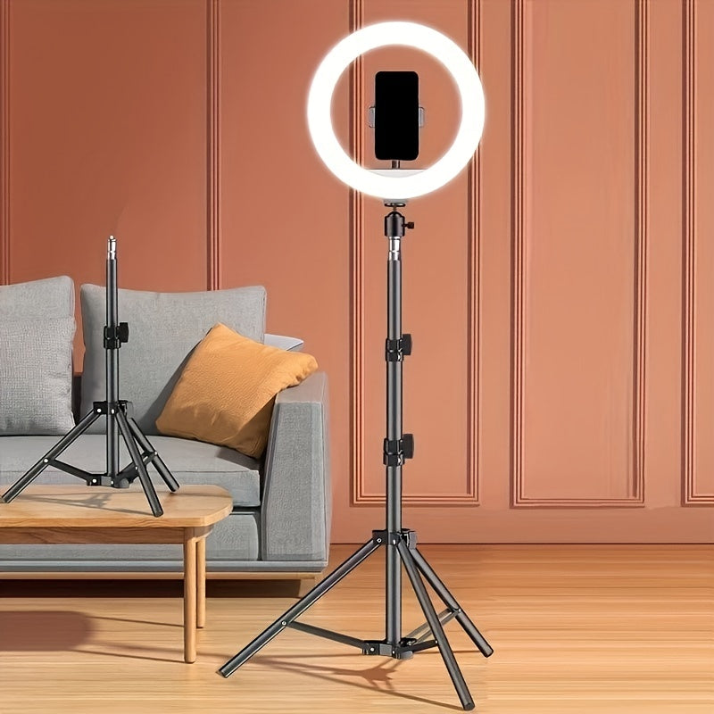 Luvikno | LED Ring Light med justerbart stativ og telefonholder for selfies og videoinnspilling