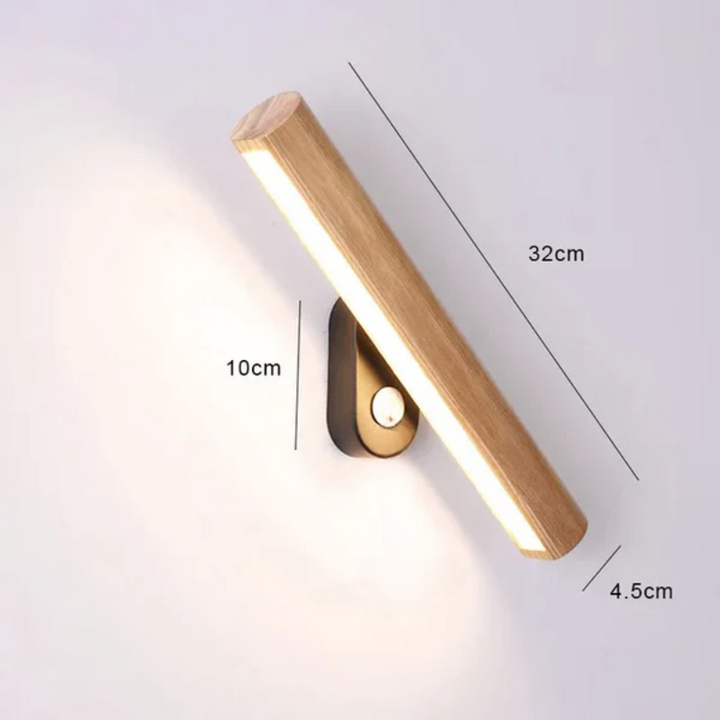 LED Vegglampe laget av tre – Moderne vegglampe for soverom | Luvikno