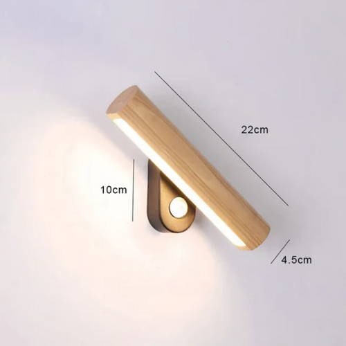 LED Vegglampe laget av tre – Moderne vegglampe for soverom | Luvikno