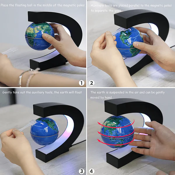 Luvikno | Magnetisk Flytende Globus Med LED Lys