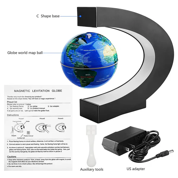 Luvikno | Magnetisk Flytende Globus Med LED Lys