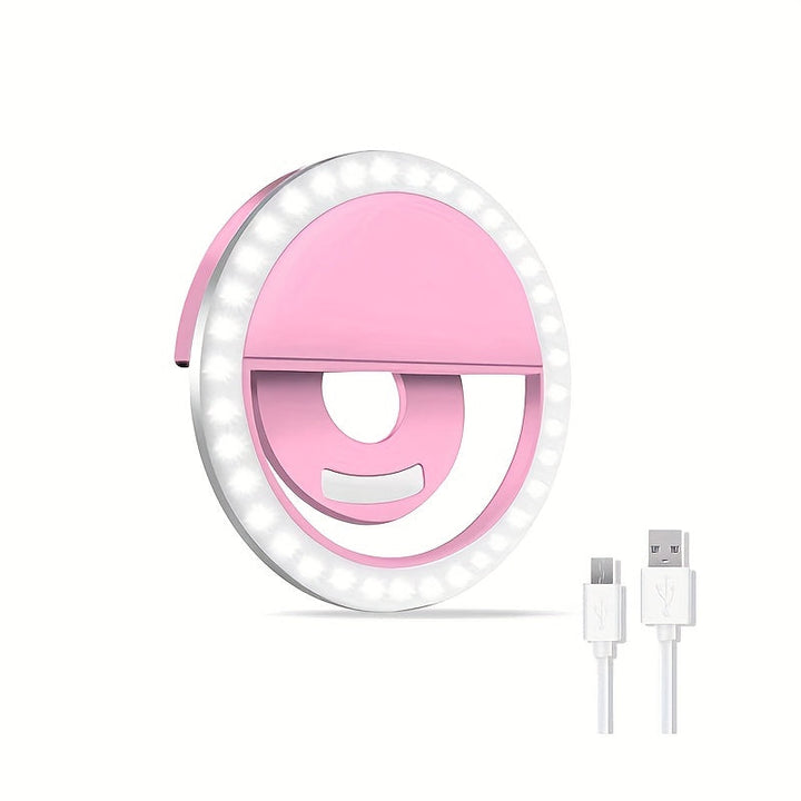 Luvikno | LED Selfie Ring Light med oppladbart batteri - Perfekt sirkelys for sminke og fotografering, kompatibel med telefoner og datamaskiner