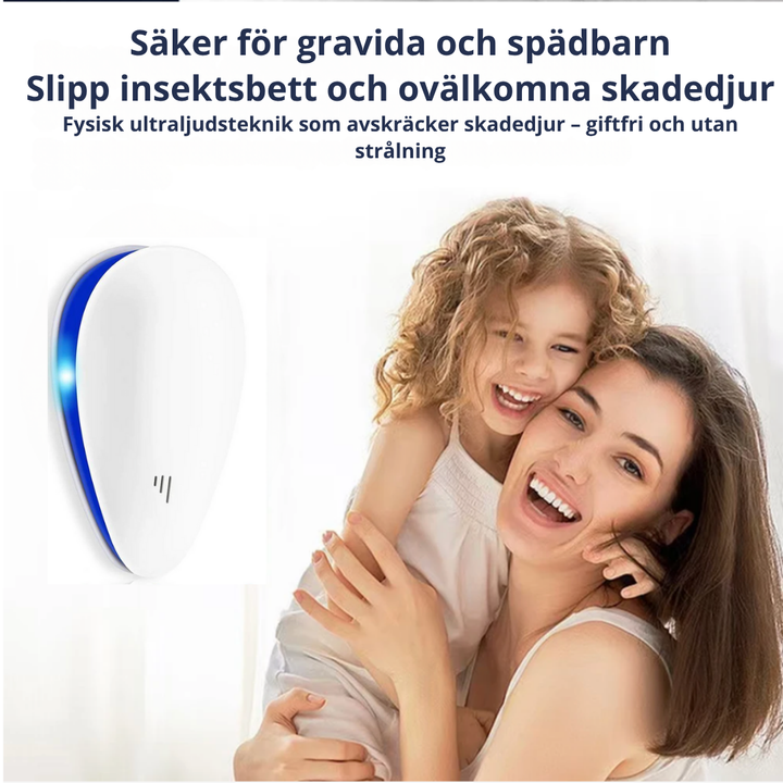 PestGuard Pro - Ultrasonisk skadedyrkontroll uten kjemikalier for et trygt hjem Luvikno