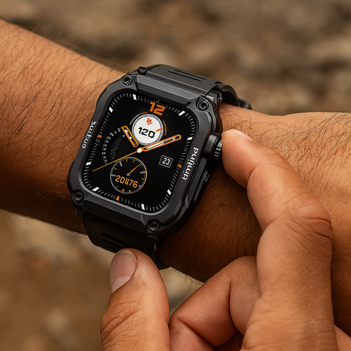 Smartwatch Robust Utendørs Trening Tracker Svart Luvikno