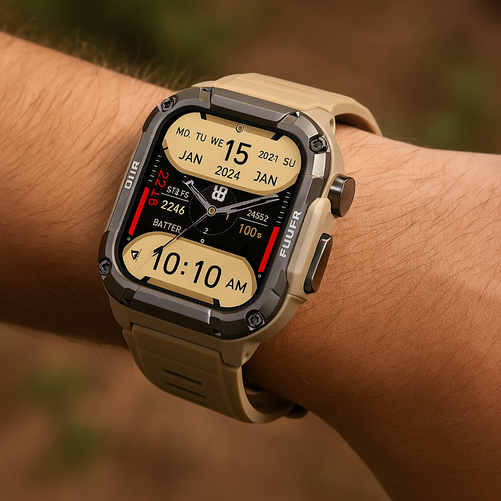 Smartwatch Robust Utendørs Trening Tracker Svart Luvikno