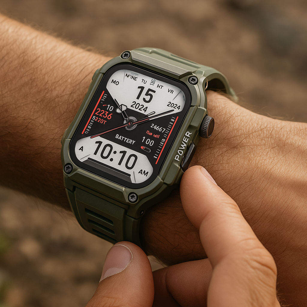 Smartwatch Robust Utendørs Trening Tracker Svart Luvikno