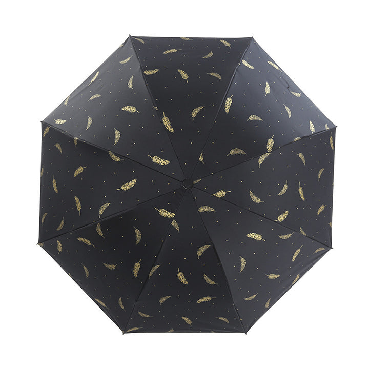 Damen Automatischer Regenschirm mit eleganter Feder-Design Luvikno
