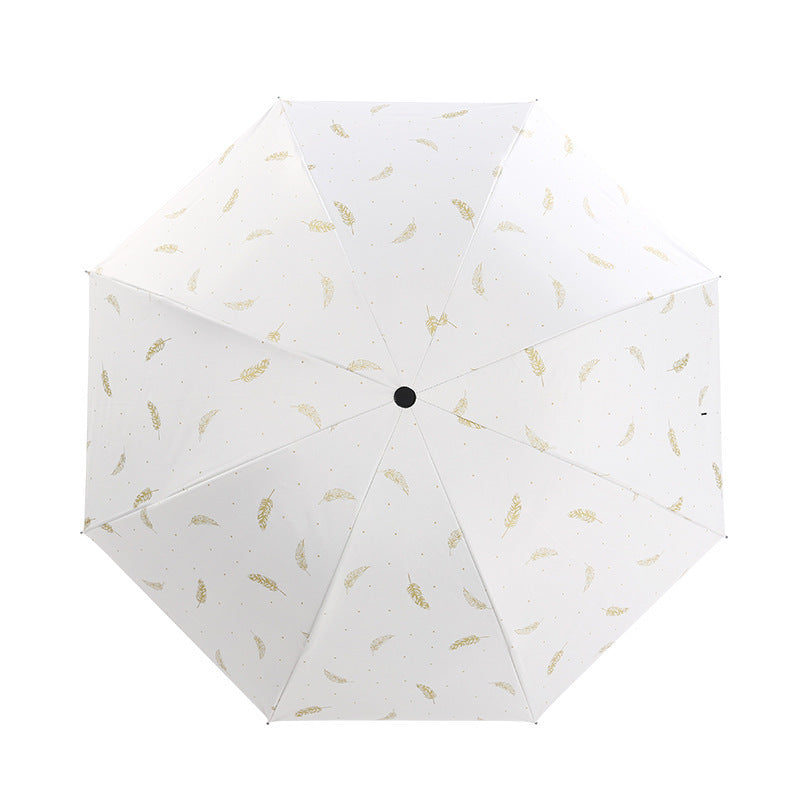 Damen Automatischer Regenschirm mit eleganter Feder-Design Luvikno