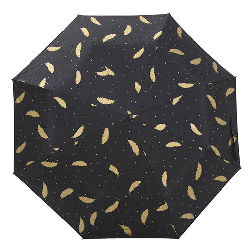 Damen Automatischer Regenschirm mit eleganter Feder-Design Luvikno