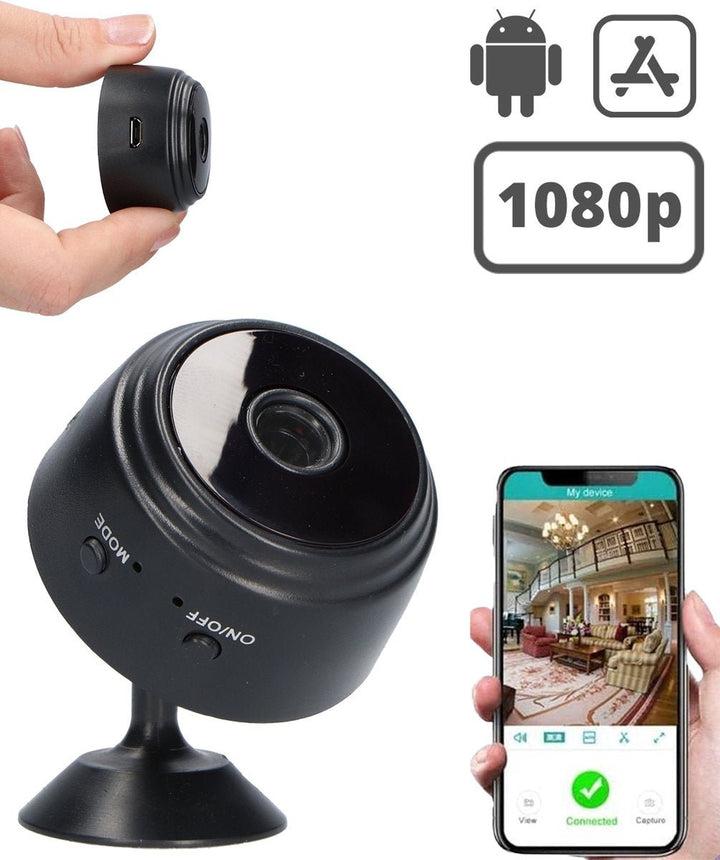Luvikno | SafetyCam WiFi Kamera - Ultra Kompakt 1080p WiFi Kamera for Maksimal Sikkerhet